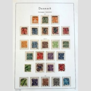 FRIM�RKER DANMARK | 1921-30 - AFA 1-24 - P�nt s�t porto bogtryk fra samling - Stemplet