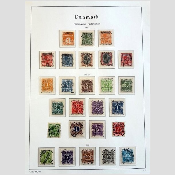FRIM�RKER DANMARK | 1921-30 - AFA 1-24 - P�nt s�t porto bogtryk fra samling - Stemplet