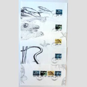 FRIM�RKER DANMARK | 2013 - AFA 1730A-34A - Fisk - Miniark fra prestigeh�fte - Pragt Stemplet