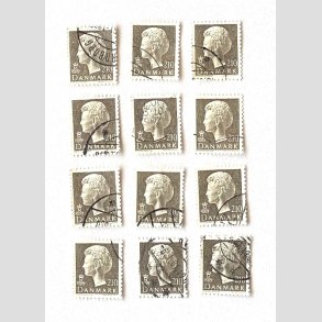 FRIM�RKER DANMARK | 1980 - AFA 706 - Dronning Margrethe - 12 x 210 �re gr� - P�nt Stemplet