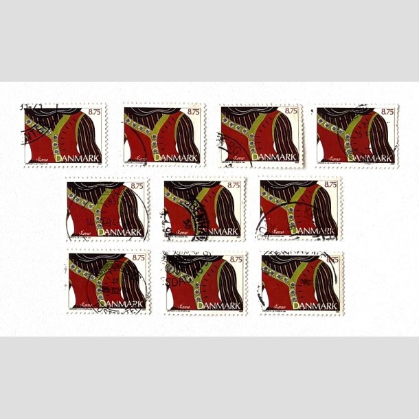 FRIM�RKER DANMARK | 1993 - AFA 1056 - Almuesmykker - 8,75 Kr. flerfarvet x 10 stk. - Stemplet