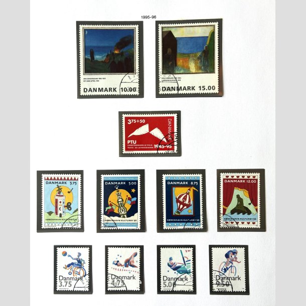 FRIM�RKER DANMARK | 1995-96 - AFA 1096 mv. - Flere komplette s�t mv. - Flot Stemplet 