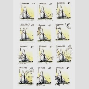 FRIM�RKER DANMARK | 1993 - AFA 1046 - Sejlskibe - 12 x 4,75 Kr. flerfarvet - Stemplet
