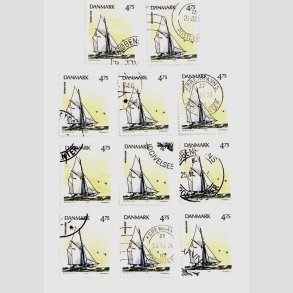 FRIM�RKER DANMARK | 1993 - AFA 1046 - Sejlskibe - 11 x 4,75 Kr. flerfarvet - Stemplet