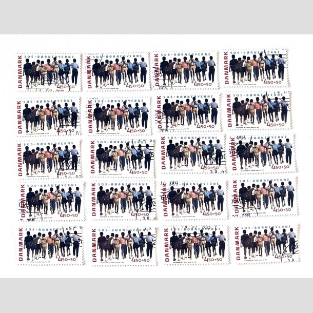 FRIM�RKER DANMARK | 2005 - AFA 1416 - SOS-B�rnebyerne - 4,50 + 0,50 kr. x 20 stk. - Flot Stemplet