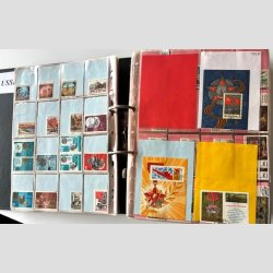 FRIM�RKER SOVJET/CCCP/USSR  | Stor hjemmelavet samling i meget tykt ringbind - Rigtig mange m�rker (Se udsnit) 