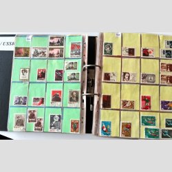 FRIM�RKER SOVJET/CCCP/USSR  | Stor hjemmelavet samling i meget tykt ringbind - Rigtig mange m�rker (Se udsnit) 