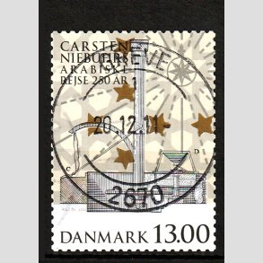 FRIM�RKER DANMARK | 2011 - AFA 1661 - Carsten Niebuhr - 13,00 Kr. flerfarvet - Lux Stemplet Greve