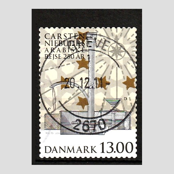 FRIM�RKER DANMARK | 2011 - AFA 1661 - Carsten Niebuhr - 13,00 Kr. flerfarvet - Lux Stemplet Greve