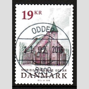 FRIM�RKER DANMARK | 2016 - AFA 1844 - Maribo Domkirke 600 �r - 19,00 Kr. flerfarvet - Pragt Stemplet Odder