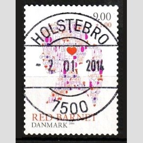 FRIM�RKER DANMARK | 2014 - AFA 1768 - Red Barnet - 9,00 + 1,00 Kr. flerfarvet - Pragt Stemplet