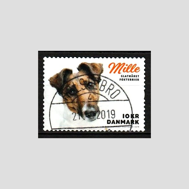 FRIM�RKER DANMARK | 2019 - AFA 1975 - Min hund. - 10,00 kr. flerfarvet - Pragt Stemplet 