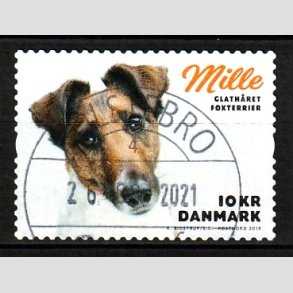 FRIM�RKER DANMARK | 2019 - AFA 1975 - Min hund. - 10,00 kr. flerfarvet - Pragt Stemplet 