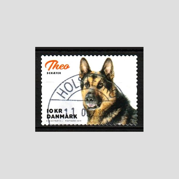 FRIM�RKER DANMARK | 2019 - AFA 1977 - Min hund. - 10,00 kr. flerfarvet - Pragt Stemplet 