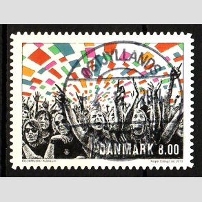 FRIM�RKER DANMARK | 2013 - AFA 1745a - Rockmusik - 8,00 Kr. flerfarvet - Pragt Stemplet