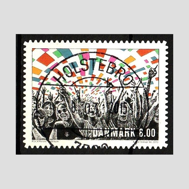 FRIM�RKER DANMARK | 2013 - AFA 1745a - Rockmusik - 8,00 Kr. flerfarvet - Lux Stemplet