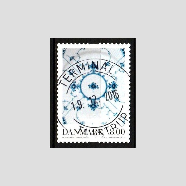 FRIM�RKER DANMARK | 2016 - AFA 1874 - Dansk porcel�n - 8,00 Kr. Muselmalet - Pragt Stemplet