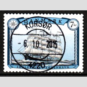 FRIM�RKER DANMARK | 2015 - AFA 1829 - Sejlskibe - 7,00 Kr. Georg Stage - Lux Stemplet Kors�r