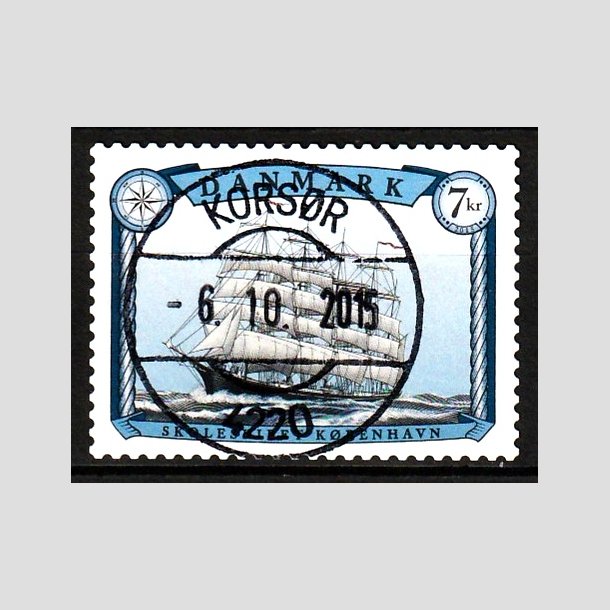 FRIM�RKER DANMARK | 2015 - AFA 1829 - Sejlskibe - 7,00 Kr. Georg Stage - Lux Stemplet Kors�r