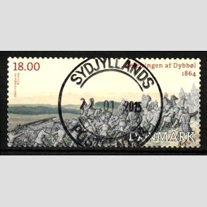 FRIM�RKER DANMARK | 2014 - AFA 1771 - Dybb�l 1864 - 18,00 Kr. flerfarvet - Pragt Stemplet 