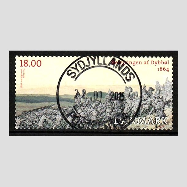 FRIM�RKER DANMARK | 2014 - AFA 1771 - Dybb�l 1864 - 18,00 Kr. flerfarvet - Pragt Stemplet 