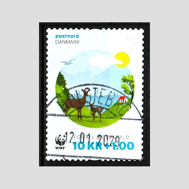 FRIM�RKER DANMARK | 2015 - AFA 1825 - WWF - 10,00 Kr. + 1 Kr. flerfarvet - Pragt Stemplet Holstebro