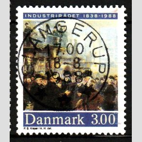 FRIM�RKER DANMARK | 1988 - AFA 913 - Industrir�det 150 �r - 3,00 Kr. flerfarvet - Pragt Stemplet Slangerup