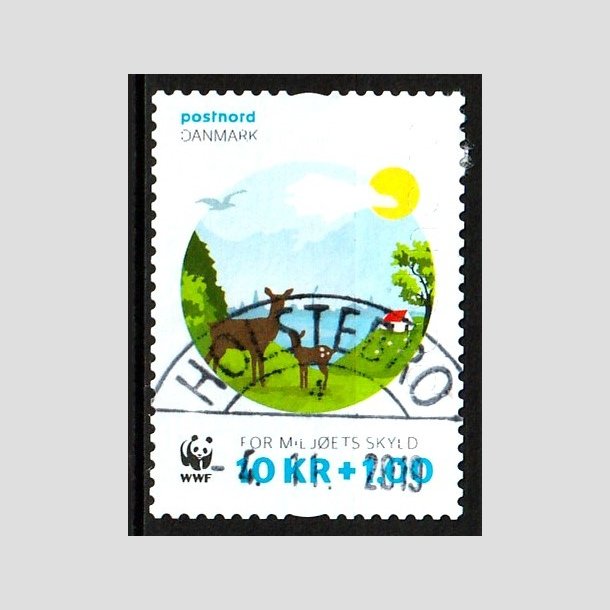 FRIM�RKER DANMARK | 2015 - AFA 1825 - WWF - 10,00 Kr. + 1 Kr. flerfarvet - Pragt Stemplet Holstebro