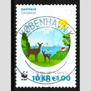FRIM�RKER DANMARK | 2015 - AFA 1825 - WWF - 10,00 Kr. + 1 Kr. flerfarvet - Pragt Stemplet Holstebro
