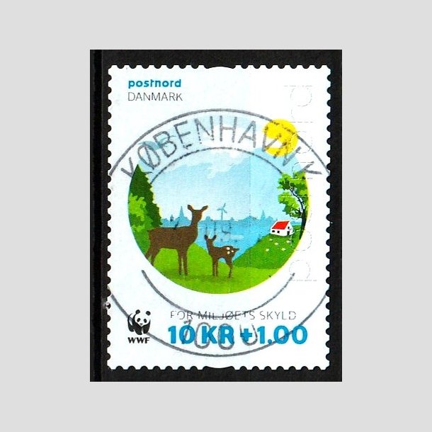 FRIM�RKER DANMARK | 2015 - AFA 1825 - WWF - 10,00 Kr. + 1 Kr. flerfarvet - Pragt Stemplet Holstebro