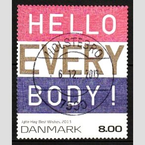 FRIM�RKER DANMARK | 2013 - AFA 1755 - Frim�rkekunst - Best wishes - 8,00 Kr. - Lux Stemplet