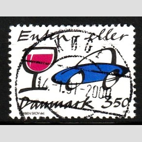 FRIM�RKER DANMARK | 1990 - AFA 981 - Spritbilisme - 3,50 Kr. flerfarvet - Pragt Stemplet K�ge