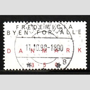 FRIM�RKER DANMARK | 1990 - AFA 979 - Byen for alle - 3,50 Kr. sort/r�d - Lux Stemplet 
