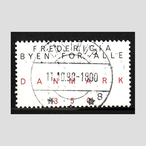 FRIM�RKER DANMARK | 1990 - AFA 979 - Byen for alle - 3,50 Kr. sort/r�d - Lux Stemplet 