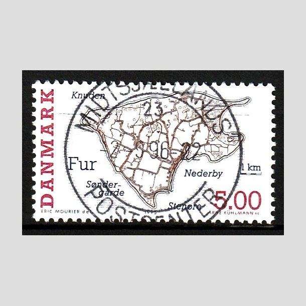 FRIM�RKER DANMARK | 1995 - AFA 1088 - Dansk sm��er - 5,00 Kr. flerfarvet - Pragt Stemplet 