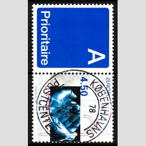 FRIM�RKER DANMARK | 2001 - AFA 1283v - Europam�rker. Vand. - 4,50 Kr. flerfarvet A-vignet - Lux Stemplet 