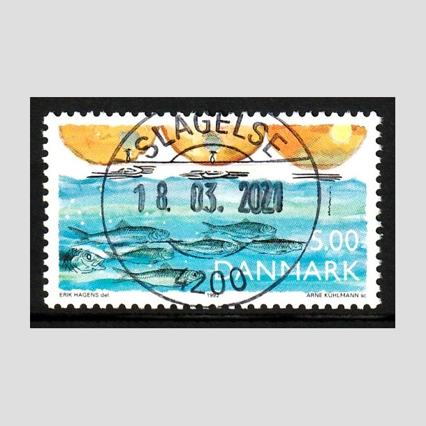 FRIM�RKER DANMARK | 1992 - AFA 1021 - Natur, Milj� og udvikling - 5,00 Kr. flerfarvet - Lux Stemplet Slagelse