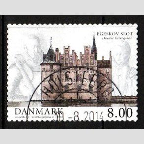 FRIM�RKER DANMARK | 2013 - AFA 1738 - Danske herreg�rde II - 8,00 kr. Egeskov slot - Lux Stemplet Holstebro