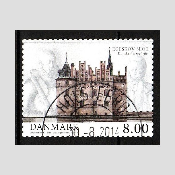 FRIM�RKER DANMARK | 2013 - AFA 1738 - Danske herreg�rde II - 8,00 kr. Egeskov slot - Lux Stemplet Holstebro