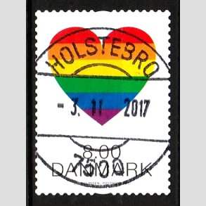 FRIM�RKER DANMARK | 2017 - AFA 1899 - Pride. - 8,00 kr. flerfarvet - Lux Stemplet 