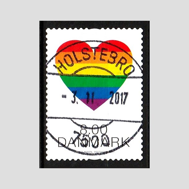 FRIM�RKER DANMARK | 2017 - AFA 1899 - Pride. - 8,00 kr. flerfarvet - Lux Stemplet 