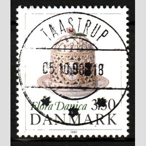 FRIM�RKER DANMARK | 1990 - AFA 966 - Flora Danica 200 �r - 3,50 Kr. flerfarvet - Lux Stemplet