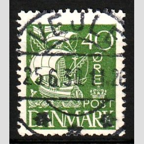 FRIM�RKER DANMARK | 1927 - AFA 174 - Karavel 40 �re gr�n - Lux Stemplet Vejle