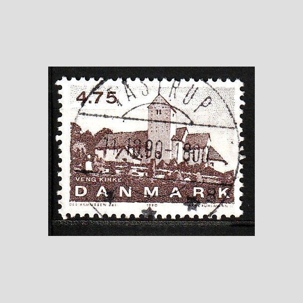 FRIM�RKER DANMARK | 1990 - AFA 975 - Jyske landsbykirker - 4,75 Kr. brun - Pragt Stemplet