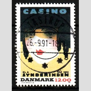 FRIM�RKER DANMARK | 1991 - AFA 1002 - Dansk Plakatkunst - 12,00 Kr. flerfarvet - Pragt Stemplet 