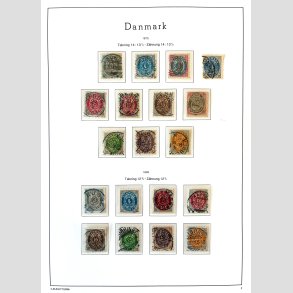 FRIM�RKER DANMARK | 1875-95 - AFA 22-31 + 22B-31B p� p�n side fra samling - Stemplet