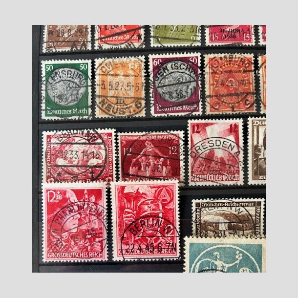 FRIM�RKER TYSK RIGE  | Fint lot p� plancher og sider, nogle med p�ne stempler.  