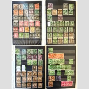 FRIM�RKER USA | Samling �ldre PRECANCLED m�rker p� 15 sider. (Trykvarianter mv.?)  