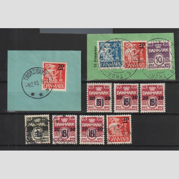 FRIMRKER FRERNE | 1940-41 - AFA 2,3,4 - Frprovisorier div. med tre stk. postfriske - Stemplet/Postfrisk