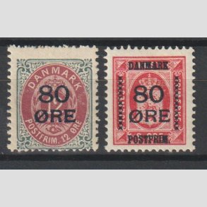 FRIMRKER DANMARK | 1915 - AFA 82,83 - 80 res Provisorier i st - Ubrugt